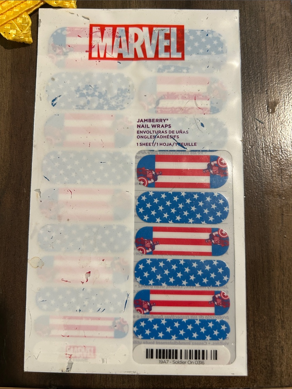 Marvel Red, White, Blue Captain America Flag Nail Wraps jamberry